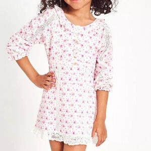 LOVESHACKFANCY girls Senabelle Dress in Poppy Pink. Size 5/6 years. EC.